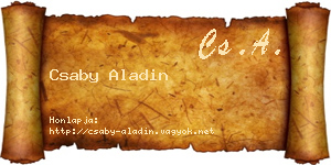 Csaby Aladin névjegykártya